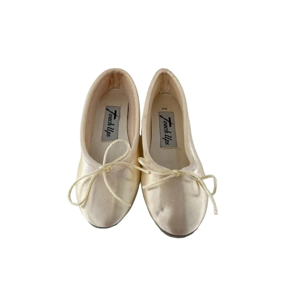 Touch Ups Flower Bridesmaid Ballet Shoes Size 8 Dance Children‎ Flat Satin Girl